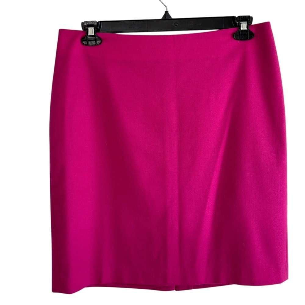 Talbots Pencil Wool Blend Fully Lined Size 12 Bright Pink Magenta Classic Preppy